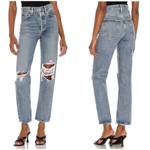 AGOLDE 90's Pinch Waist Straight Jean Backdrop Wash Distressed